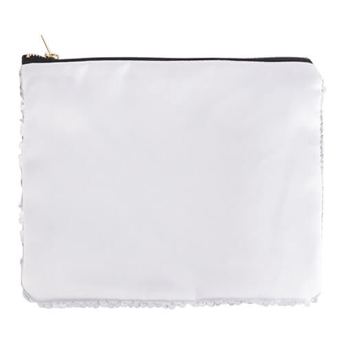 Cosmetisch tasje 20,5 x 16 cm met witte pailletten voor sublimatie