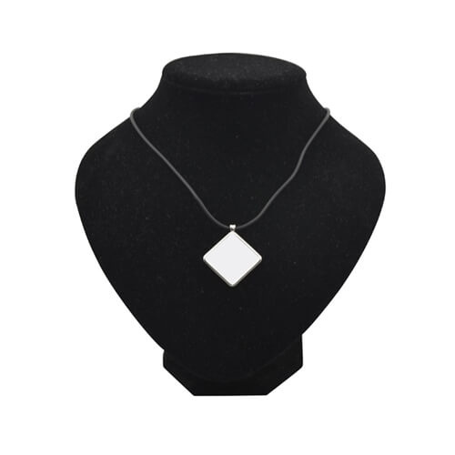 Pendentif rhombe sur cordon en caoutchouc Sublimation Transfert Thermique