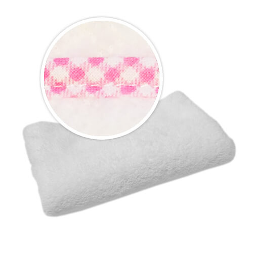 Tæppe med pink ternet kant Sublimering
