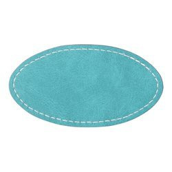Ovalt læderbadge 8,2 x 4,4 cm til sublimering - grøn
