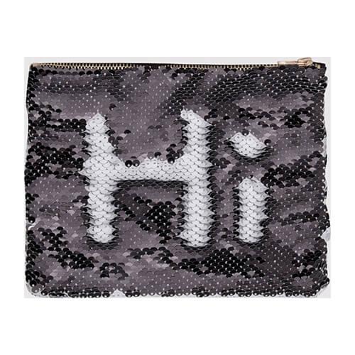 Cosmetic bag 20.5 x 16 cm with black and white sequins for sublimation