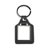 Porte-clés en cuir et métal pour sublimation - rectangle - noir