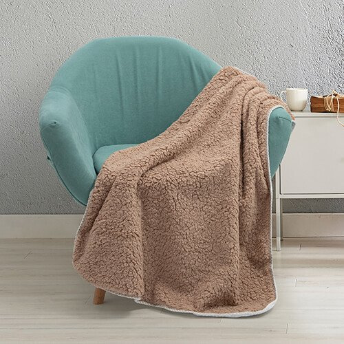 Minky blanket with Sherpa lining for sublimation - khaki