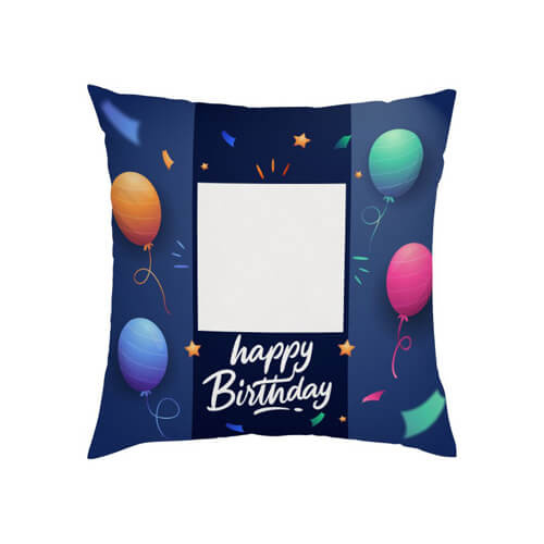 Двуцветна сатенена калъфка за възглавница 38 x 38 см за сублимация - Happy Birthday - 4