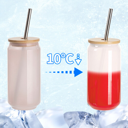 550 ml glas som ändrar färg när det utsätts för sublimering - röd