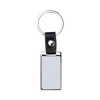 A metal keychain for sublimation keys - a rectangle on a black strap