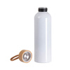 Bouteille d'eau en aluminium 600ml avec couvercle en bambou pour sublimation - blanc