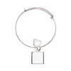 Armband met kristallen hart en vierkante hanger voor sublimatie