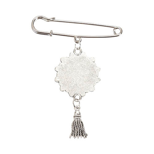 Ronde broche - veiligheidsspeld met kwastje voor sublimatie