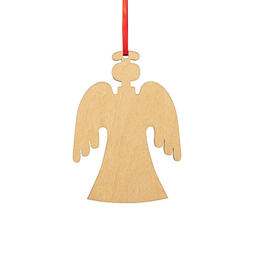 Fából készült karácsonyfa akasztó szublimációhoz - angyalka
