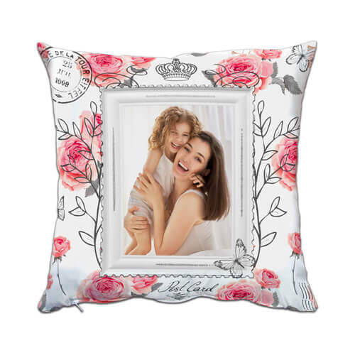 Kétszínű mikroszálas párnahuzat 38 x 38 cm szublimációhoz - Képeslap