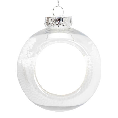 Juletræskugle Ø 8 cm til sublimering - transparent - Noel