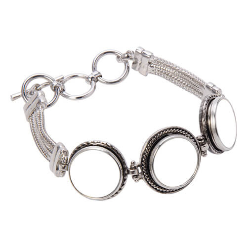 Bracelet en métal avec 3 cercles pour sublimation