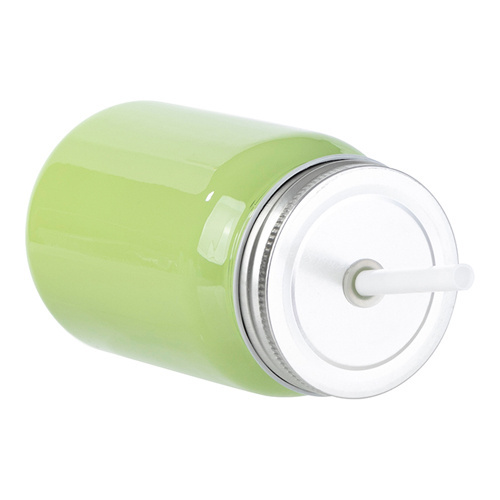 Sklenený hrnček Mason Jar Full Color 450 ml bez očka na sublimáciu - zelený
