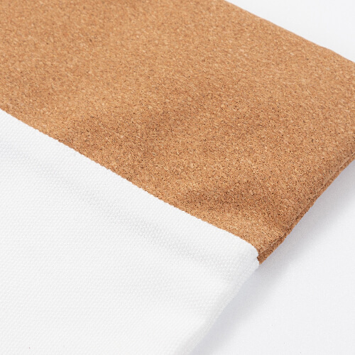 A linen pillowcase with two cork stripes for sublimation