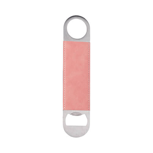 Décapsuleur 4 x 17,7 cm en acier et cuir pour sublimation - rose