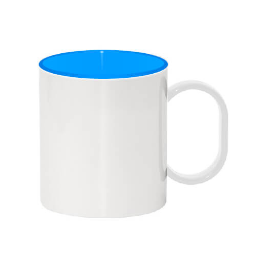 Mug plastique 330 ml intérieur bleu azur Sublimation Transfert Thermique