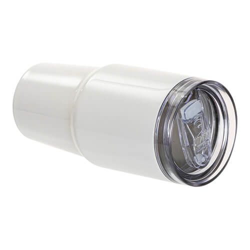 Mug de voyage en acier inoxydable 600 ml avec couvercle et paille pour sublimation - blanc