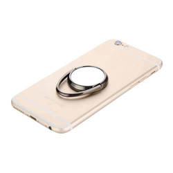 Anillo de dedo de teléfono celular con rotación - negro