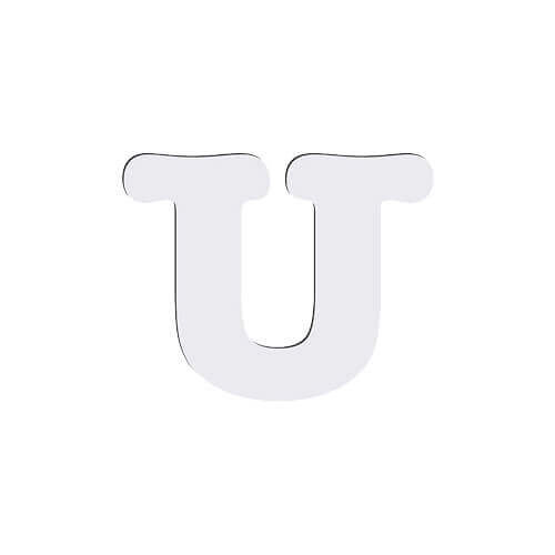 Dekoratīvs burts sublimācijai no MDF 10 cm U