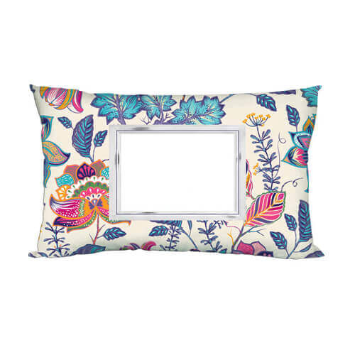 Tweekleurig satijnen kussensloop 70 x 40 cm voor sublimatie - Floreal