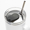 Taza de viaje de acero inoxidable de 1200 ml con tapón de silicona y pajita para sublimación - blanco