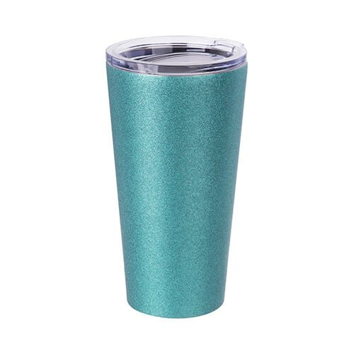 480 ml termobæger i rustfrit stål til sublimering - blå glitter