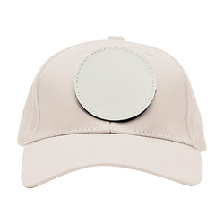 Памучна бейзболна шапка с кръгла велкро лепенка за сублимация - каки
