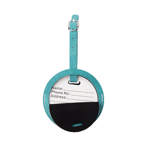 Leather luggage tag for sublimation - green circle