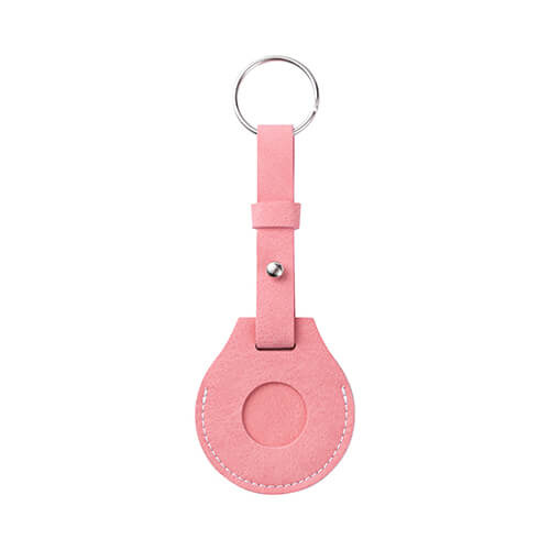 Leather key ring with belt / AirTag case for sublimation - pink