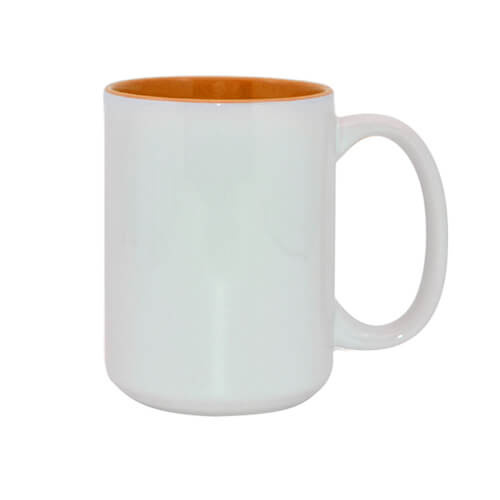 MAX A+ krūze 450 ml ar oranžu iekšpusi Sublimācijas termiskā pārnese