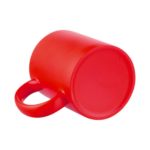 Mug polychrome - rouge mat avec intérieur blanc pour transfert thermique avec une boite en carton