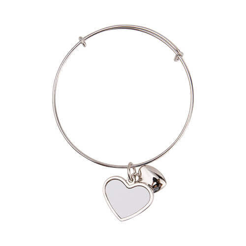 Armbånd med hjerte og hjertevedhæng til sublimering