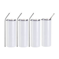 Set de 4 căni de 600 ml cu pai pentru sublimare