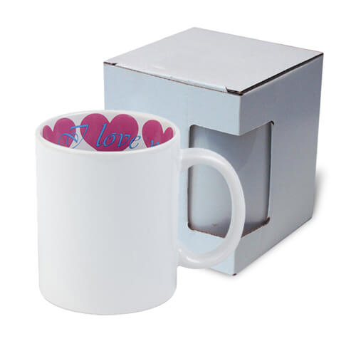 Mug A+ 330 ml avec intérieur I love You avec boîte Sublimation Transfert Thermique