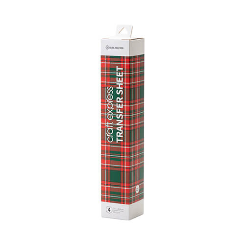 Xmas Plaid 1 siirtoarkki - 30,5 x 30,5 cm - 4 kpl.