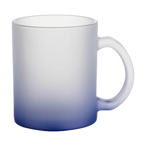 330 ml matēta stikla krūze sublimācijai - tumši zils gradients