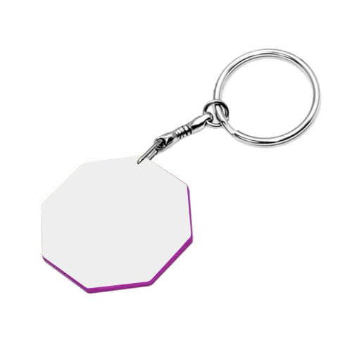 Fob Ø 43 mm white with purple rim Sublimation thermal transfer