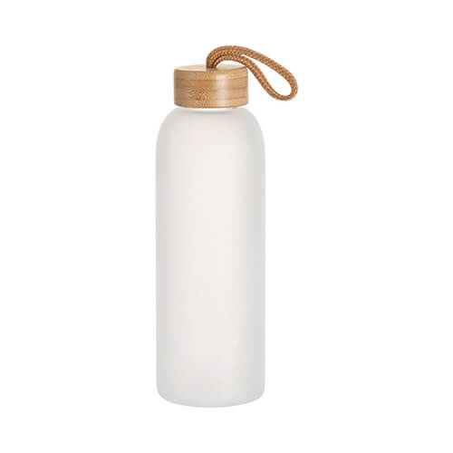 Fľaša z matného skla 750 ml s bambusovým uzáverom na sublimáciu