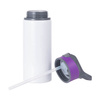 Sticlă din aluminiu 650 ml albă cu capac cu inserție de sublimare violet