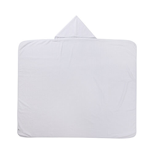 Κουβέρτα από μίνκυ με κουκούλα 150 x 130 cm για εξάχνωση - λευκό