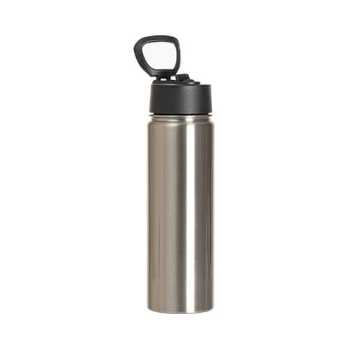 Drikkeflaske - 900 ml med foldbart håndtag til sublimering - sølv