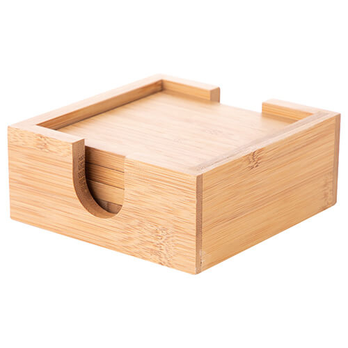 Set of 4 bamboo mug coasters for sublimation - square