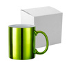 Taza 330 ml chapada para sublimación - Verde claro con caja de cartón