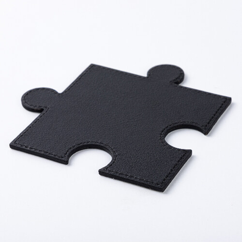 Leren bekerkussen in de vorm van een sublimatiepuzzel - wit