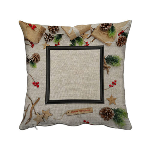 Taie d'oreiller en toile bicolore 38 x 38 cm pour sublimation - XMAS-1