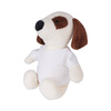 Pluche hond 22 cm met t-shirt voor sublimatiedruk - wit met bruine oren