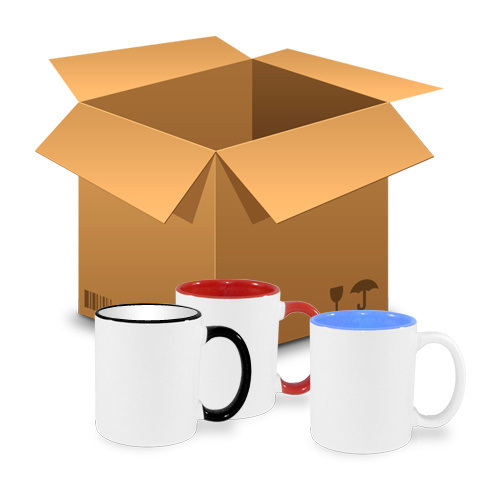 144 mugs de couleur MAX 450 ml – mélange de motifs et de couleurs Sublimation Transfert Thermique