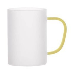 360 ml himmeä lasi, jossa keltainen kahva sublimaatiota varten