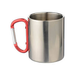 300 ml metal cup with snap hook  for sublimation - silver